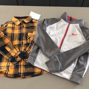 Nike jacket and button down shirt